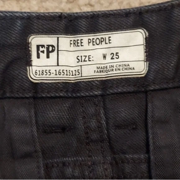 Free People High Waist Denim Black Shorts NWT - Picture 5 of 8